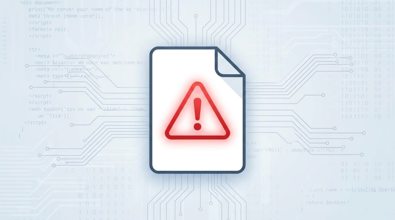Illustration of a document with a security warning, symbolizing a vulnerability in the Papers application on Ubuntu.