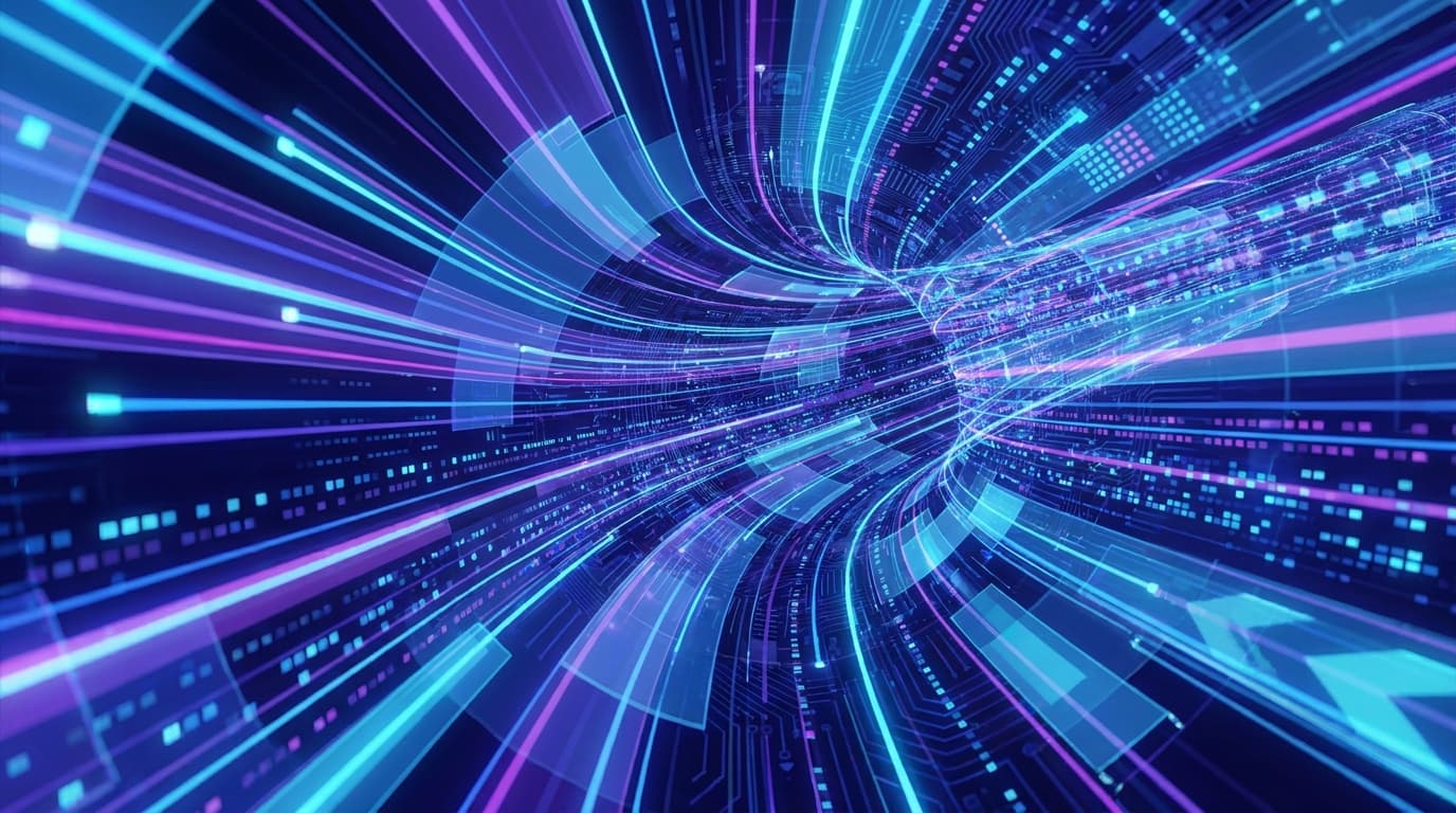 Abstract representation of digital image compression, symbolizing the technology behind the JPEG XL format.